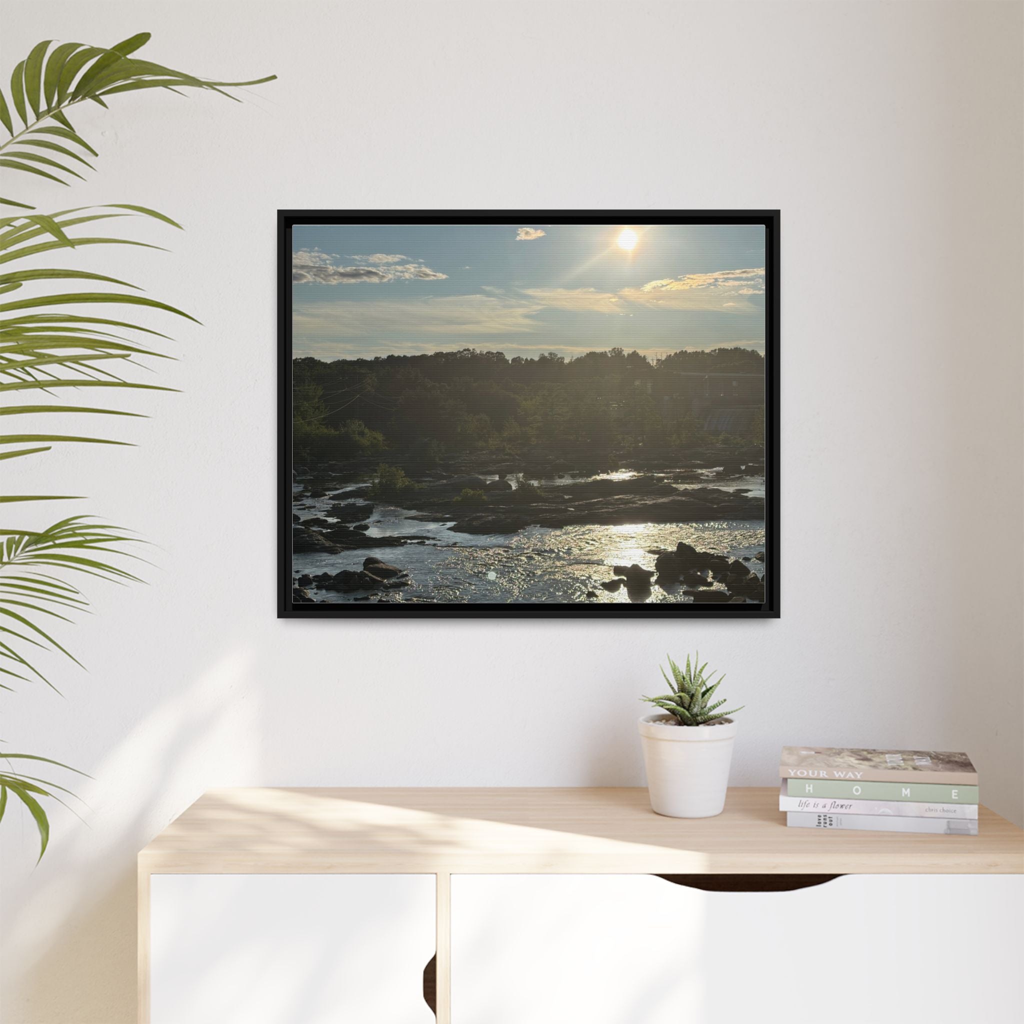 Amoskeag Falls Canvas with Frame