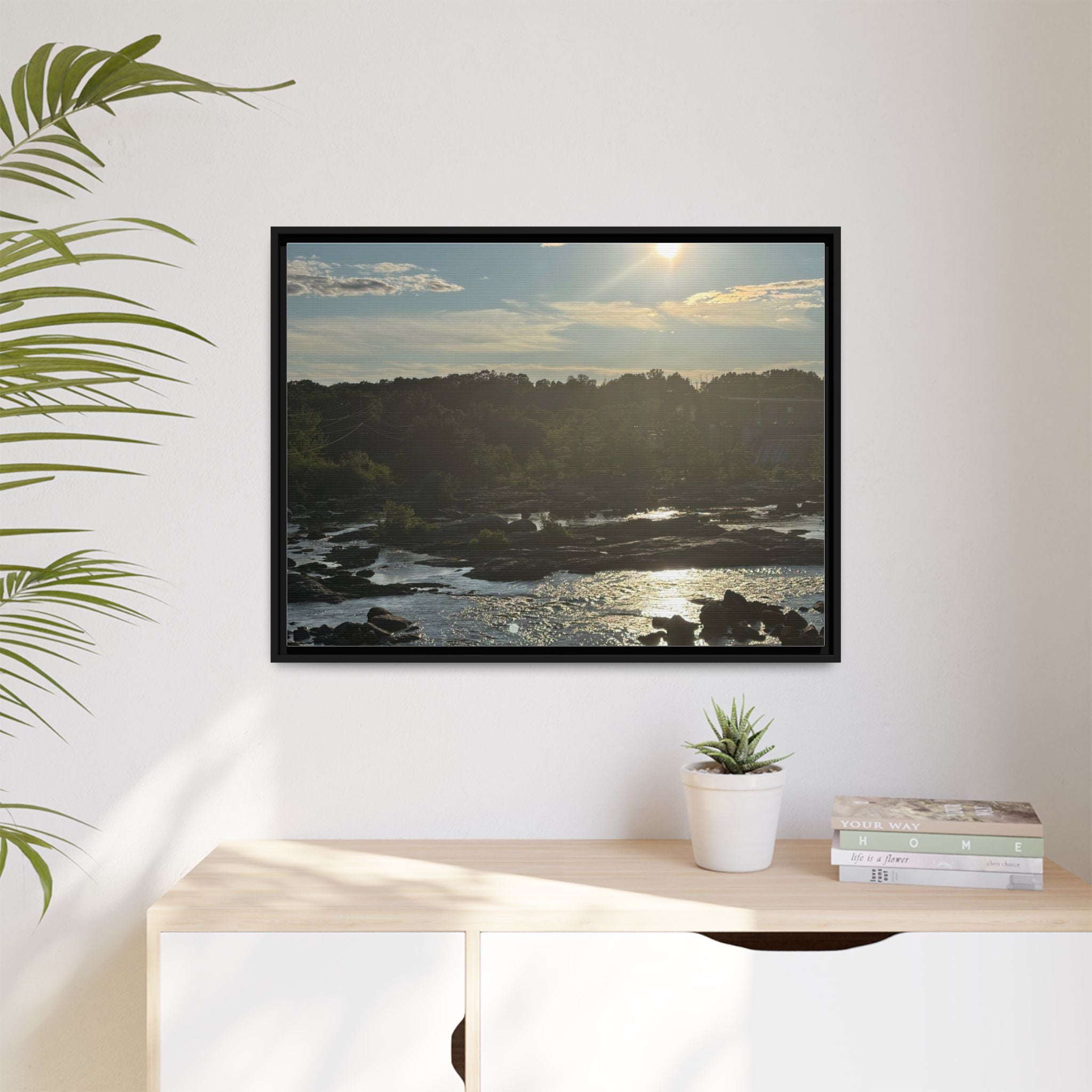 Amoskeag Falls Canvas with Frame