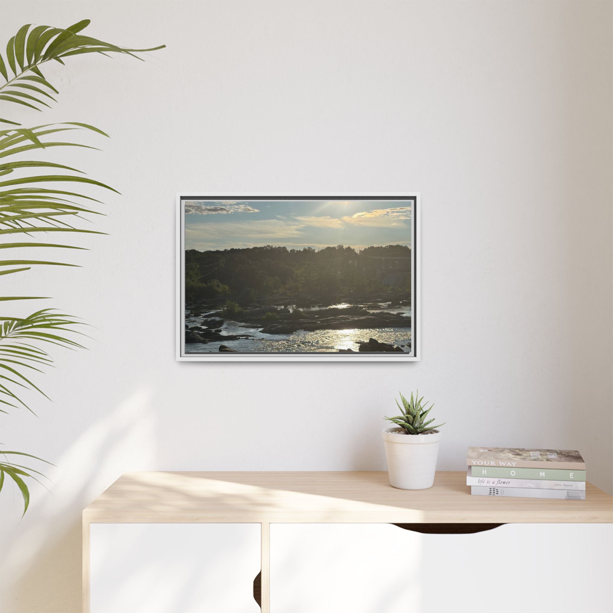 Amoskeag Falls Canvas with Frame