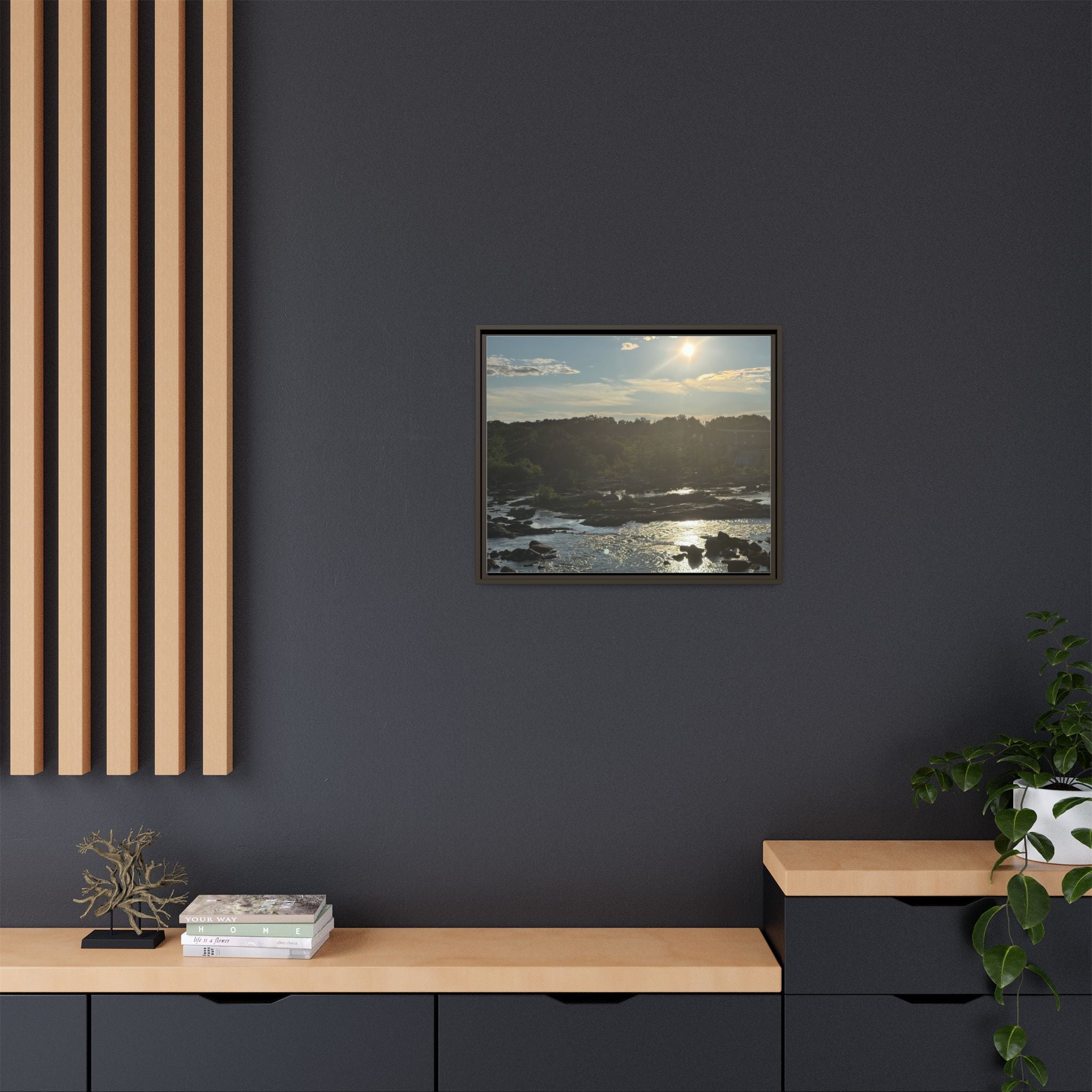 Amoskeag Falls Canvas with Frame
