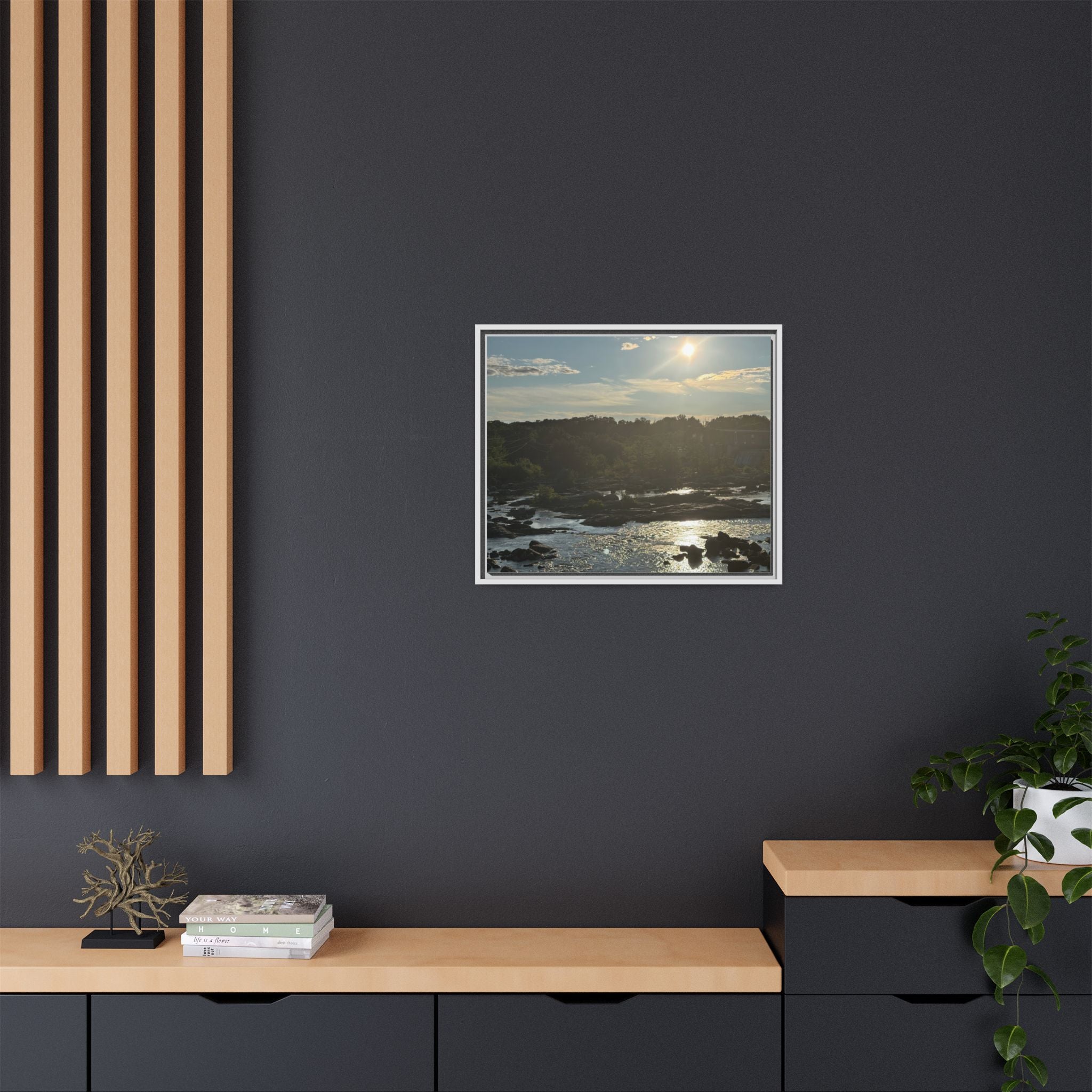 Amoskeag Falls Canvas with Frame