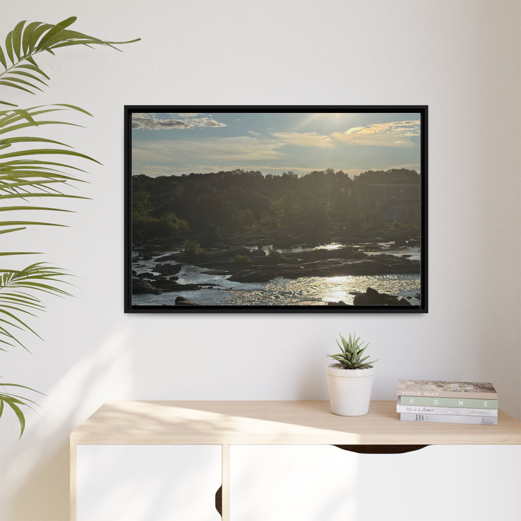 Amoskeag Falls Canvas with Frame