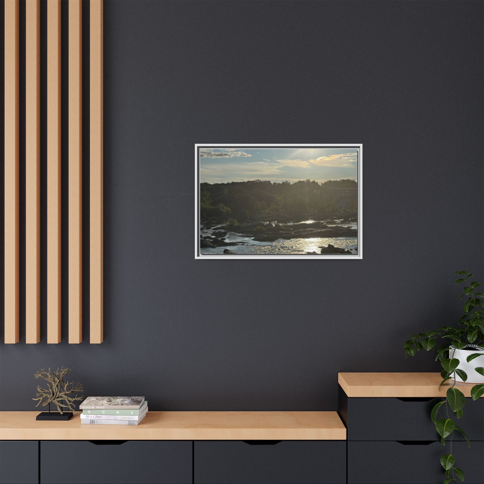 Amoskeag Falls Canvas with Frame