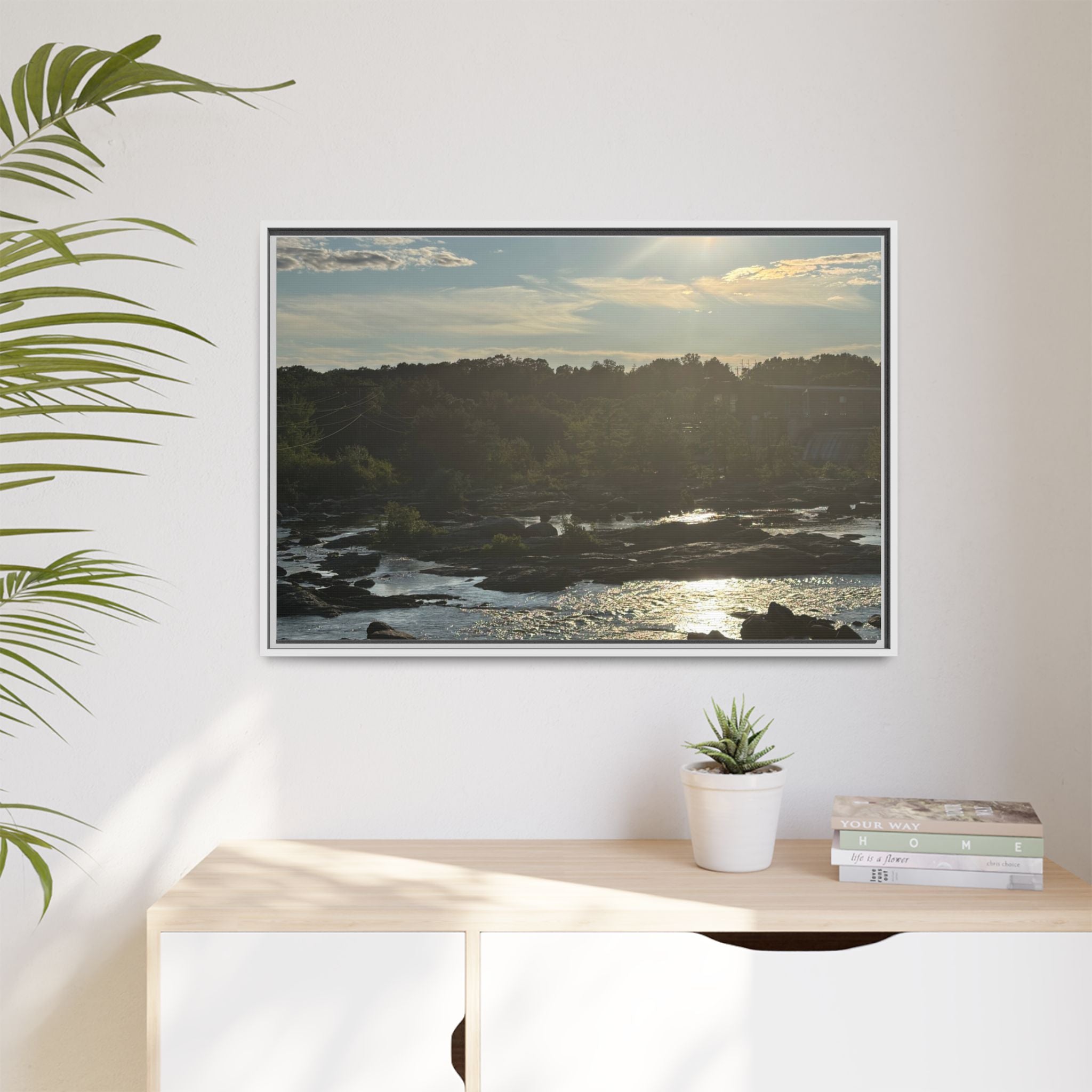 Amoskeag Falls Canvas with Frame