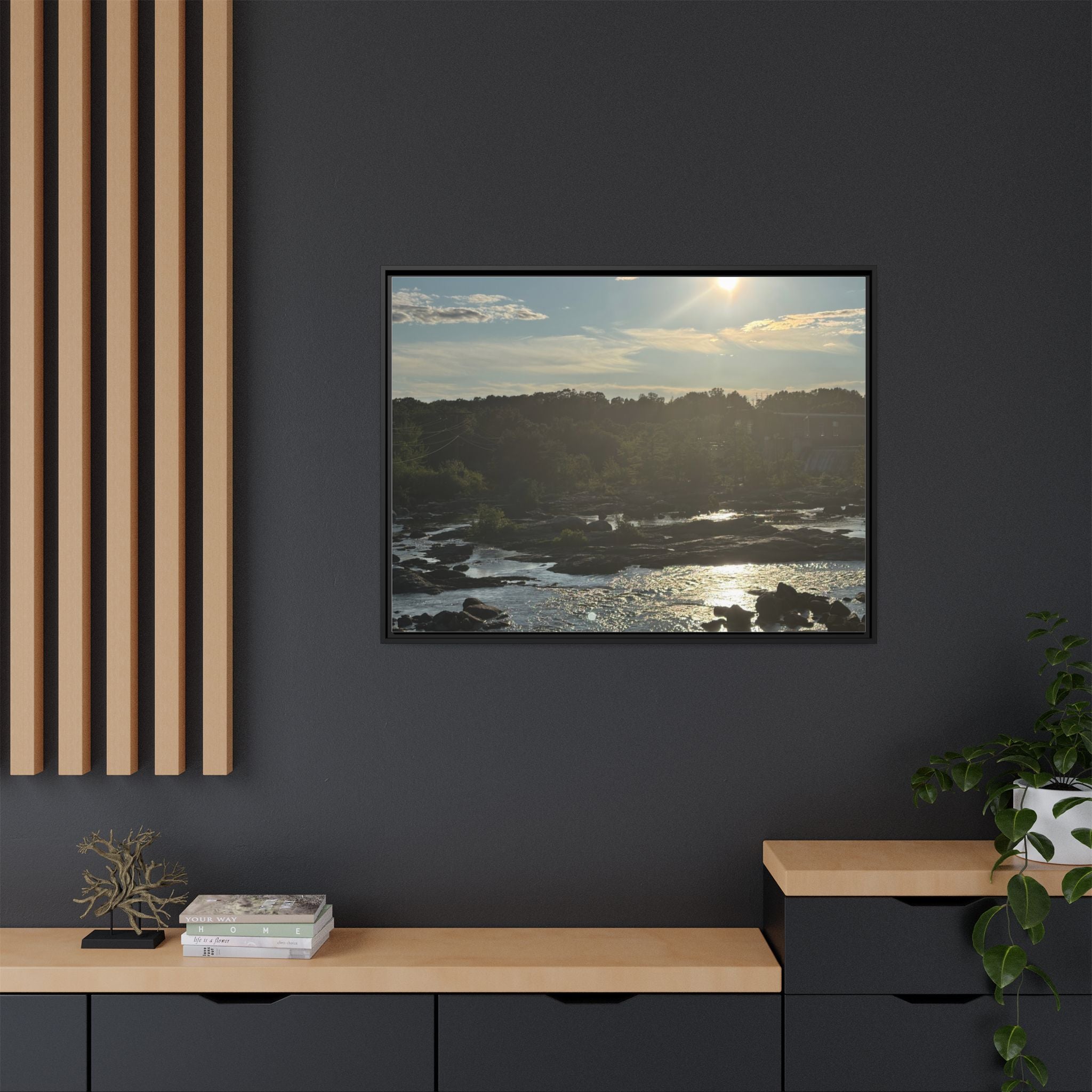 Amoskeag Falls Canvas with Frame