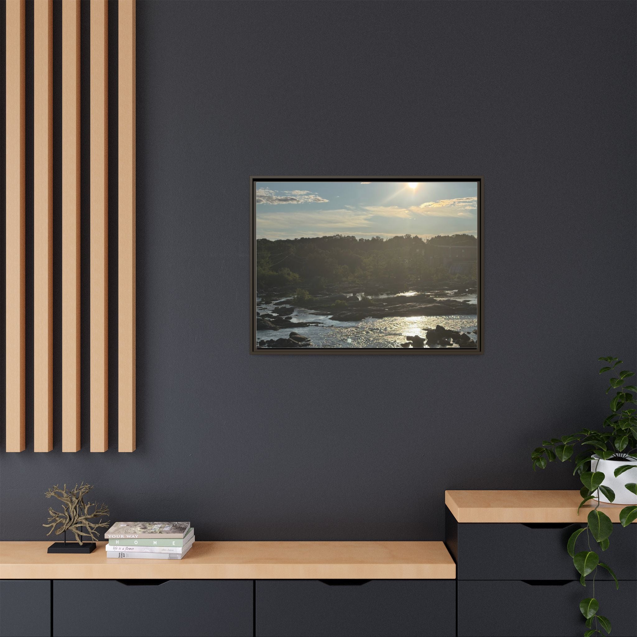 Amoskeag Falls Canvas with Frame