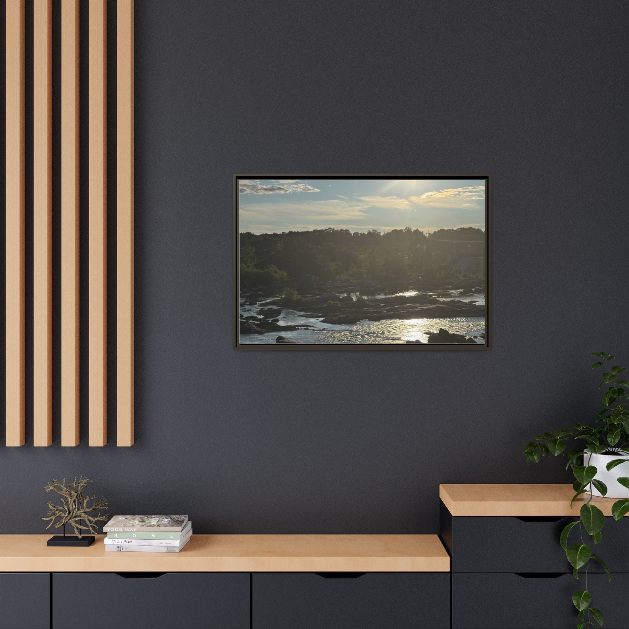 Amoskeag Falls Canvas with Frame