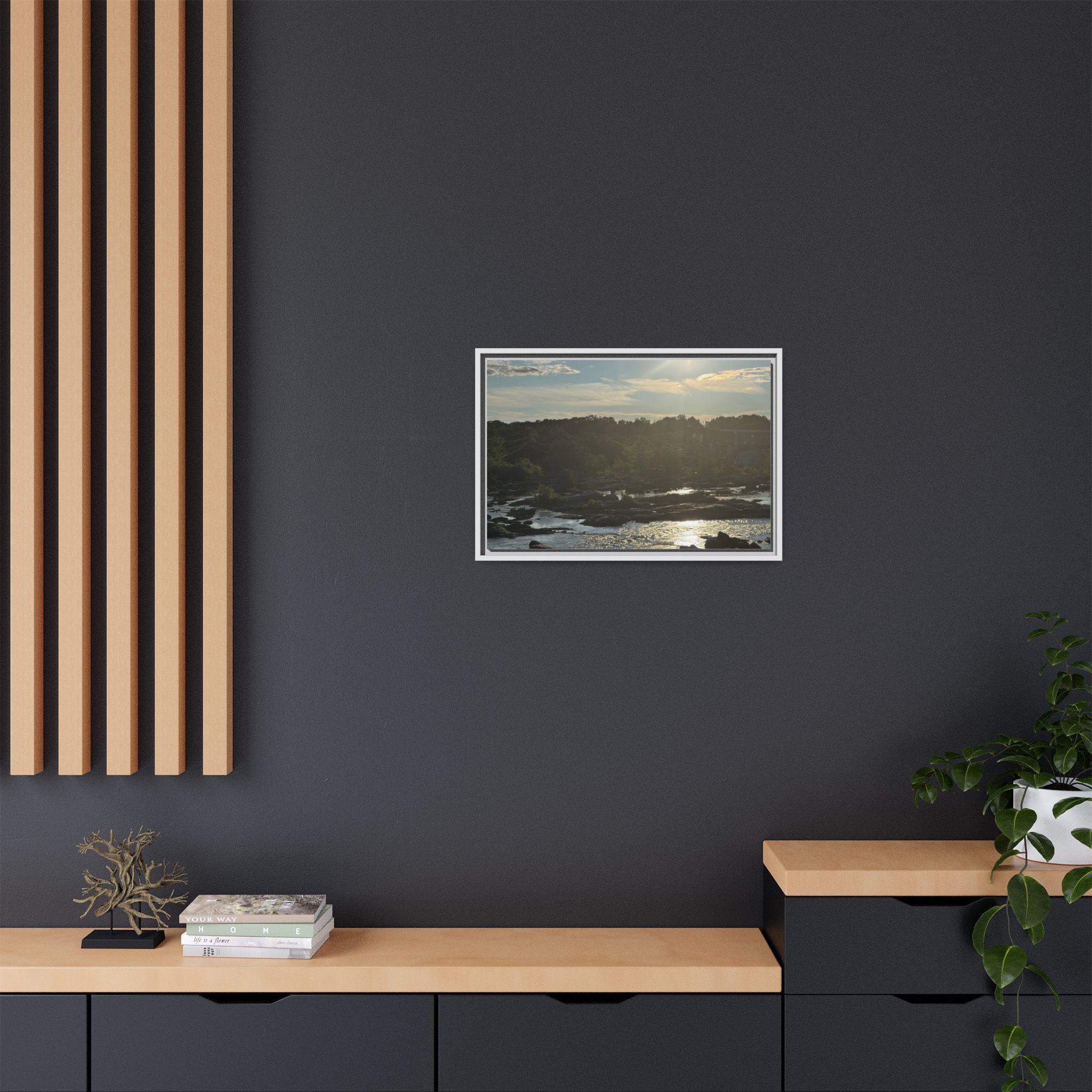 Amoskeag Falls Canvas with Frame