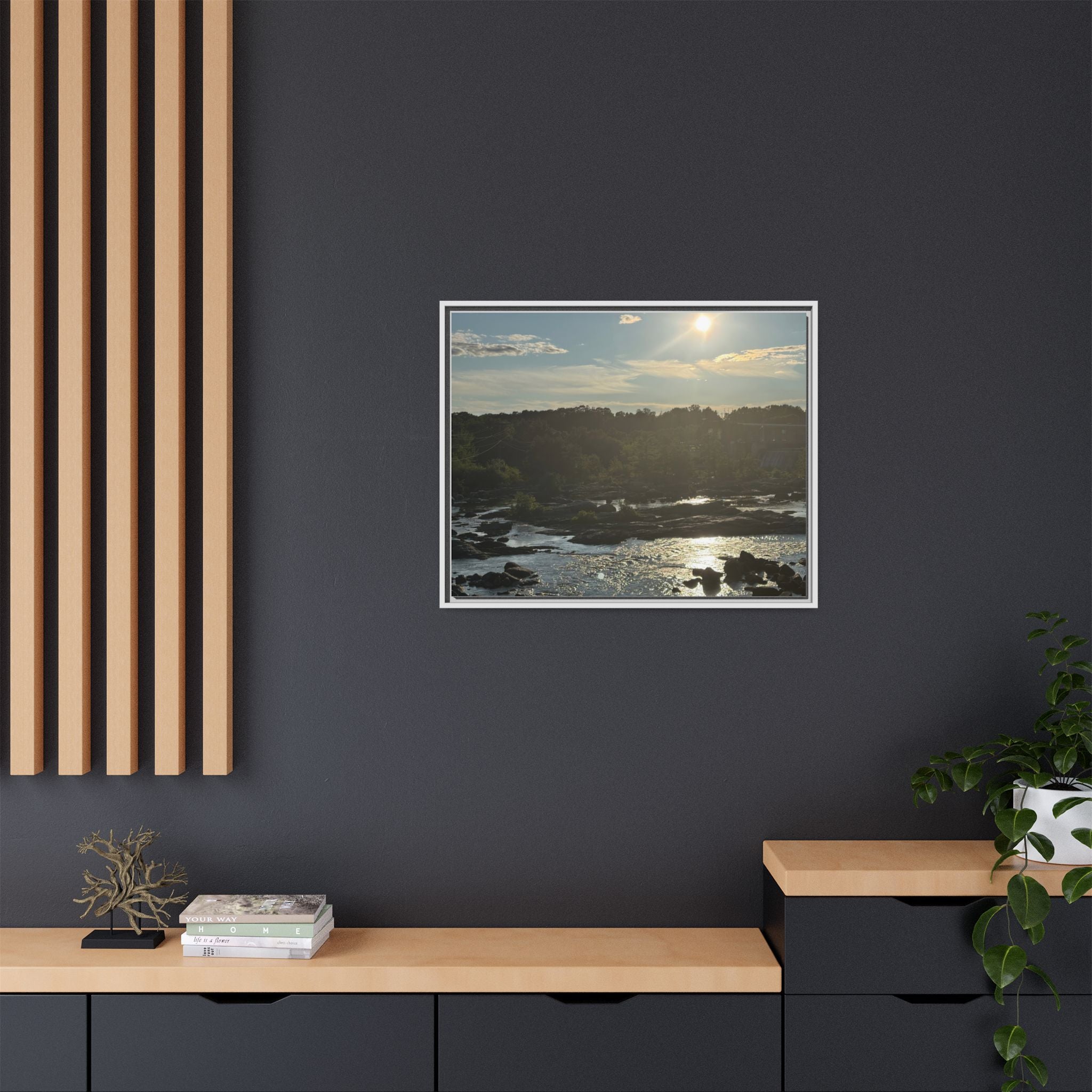 Amoskeag Falls Canvas with Frame