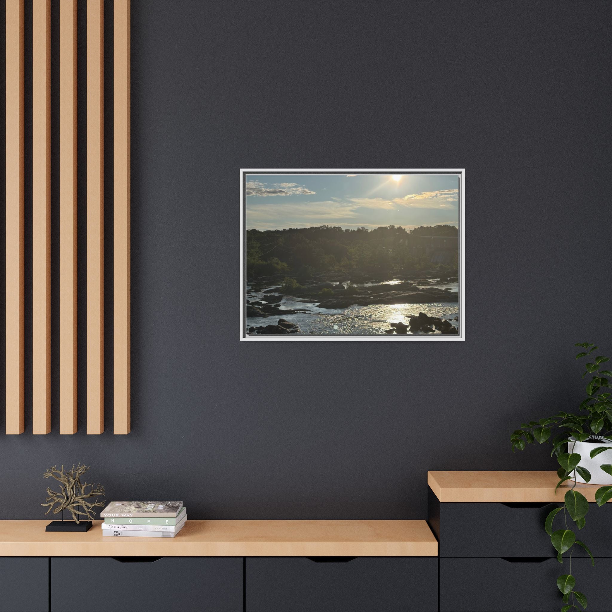 Amoskeag Falls Canvas with Frame