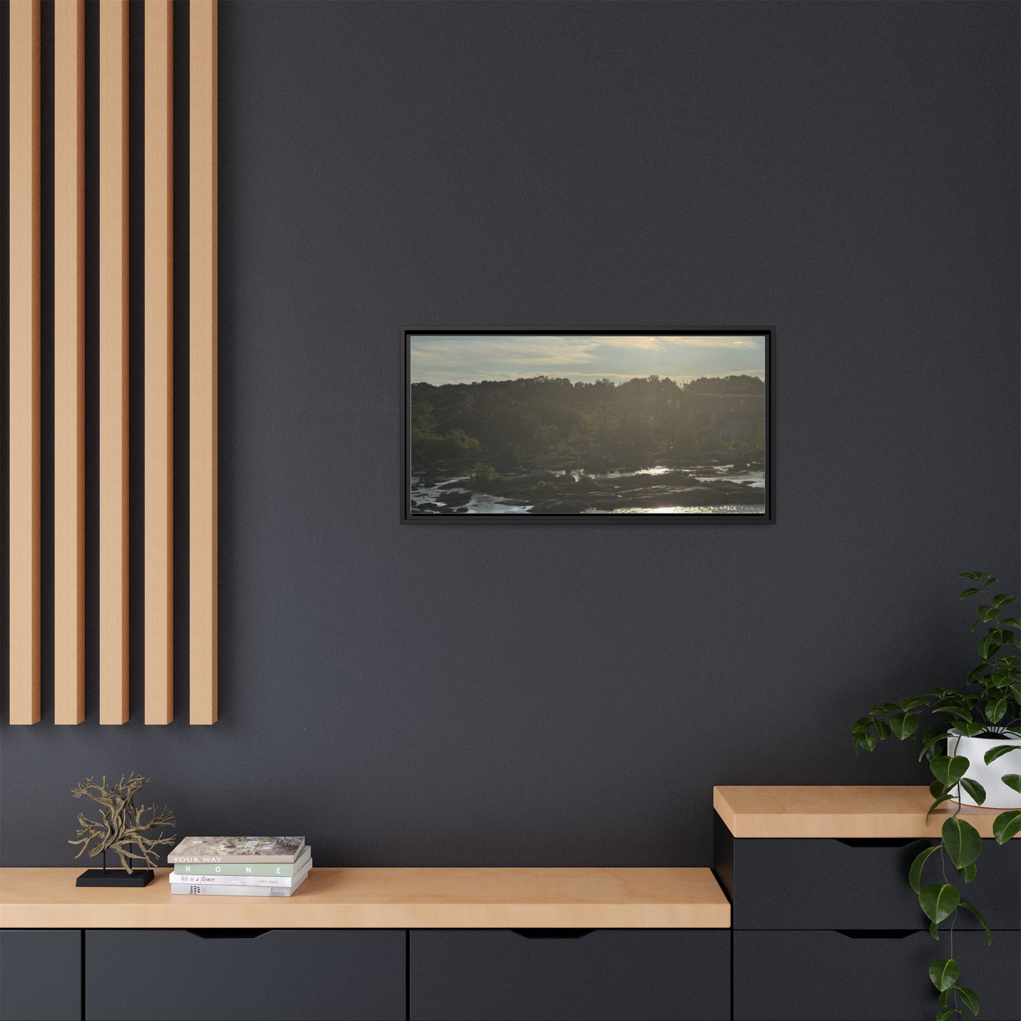 Amoskeag Falls Canvas with Frame