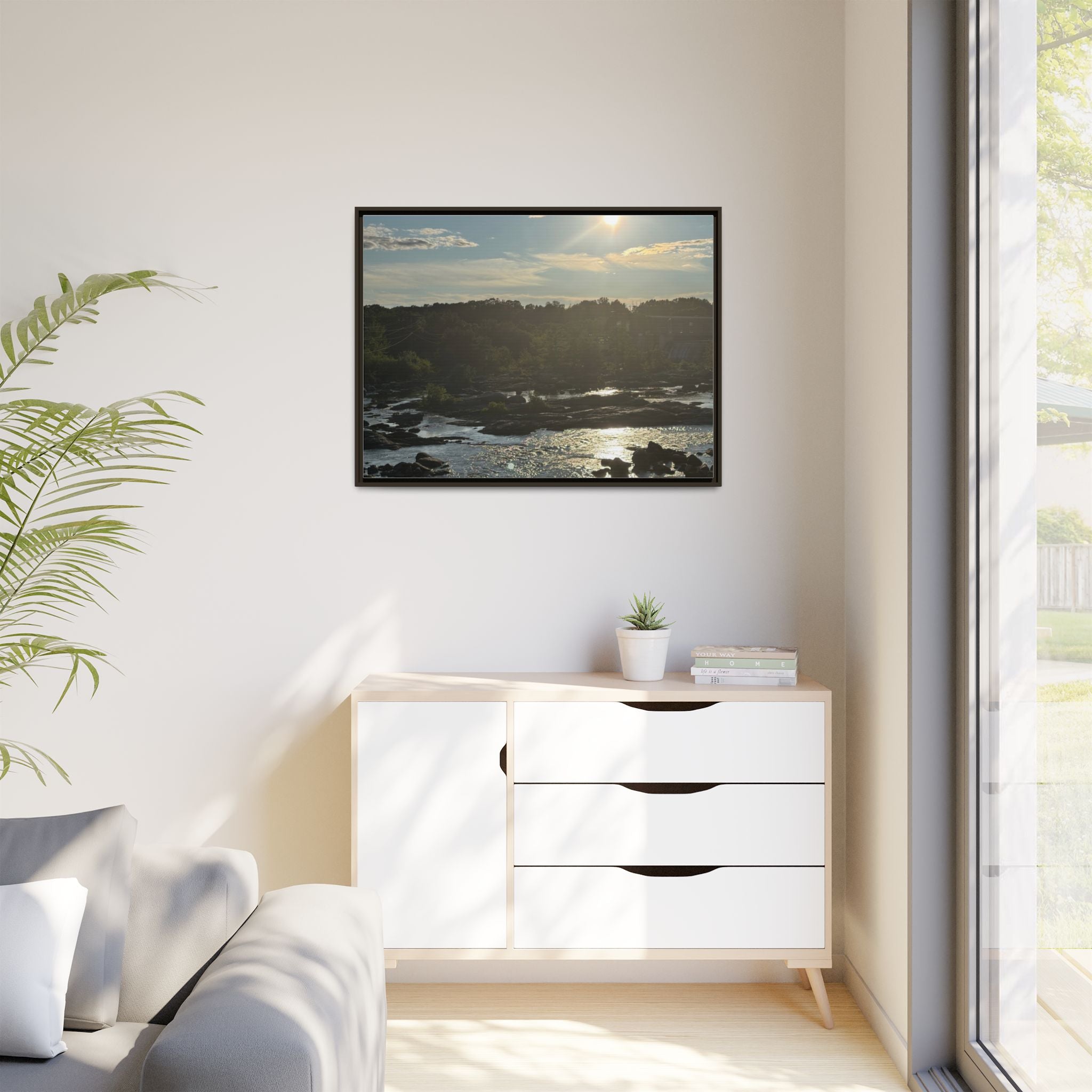 Amoskeag Falls Canvas with Frame
