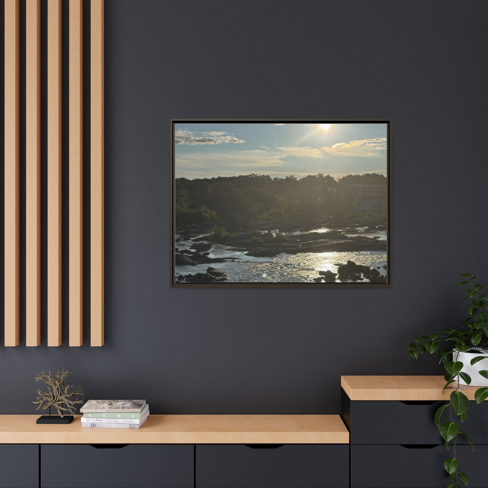 Amoskeag Falls Canvas with Frame