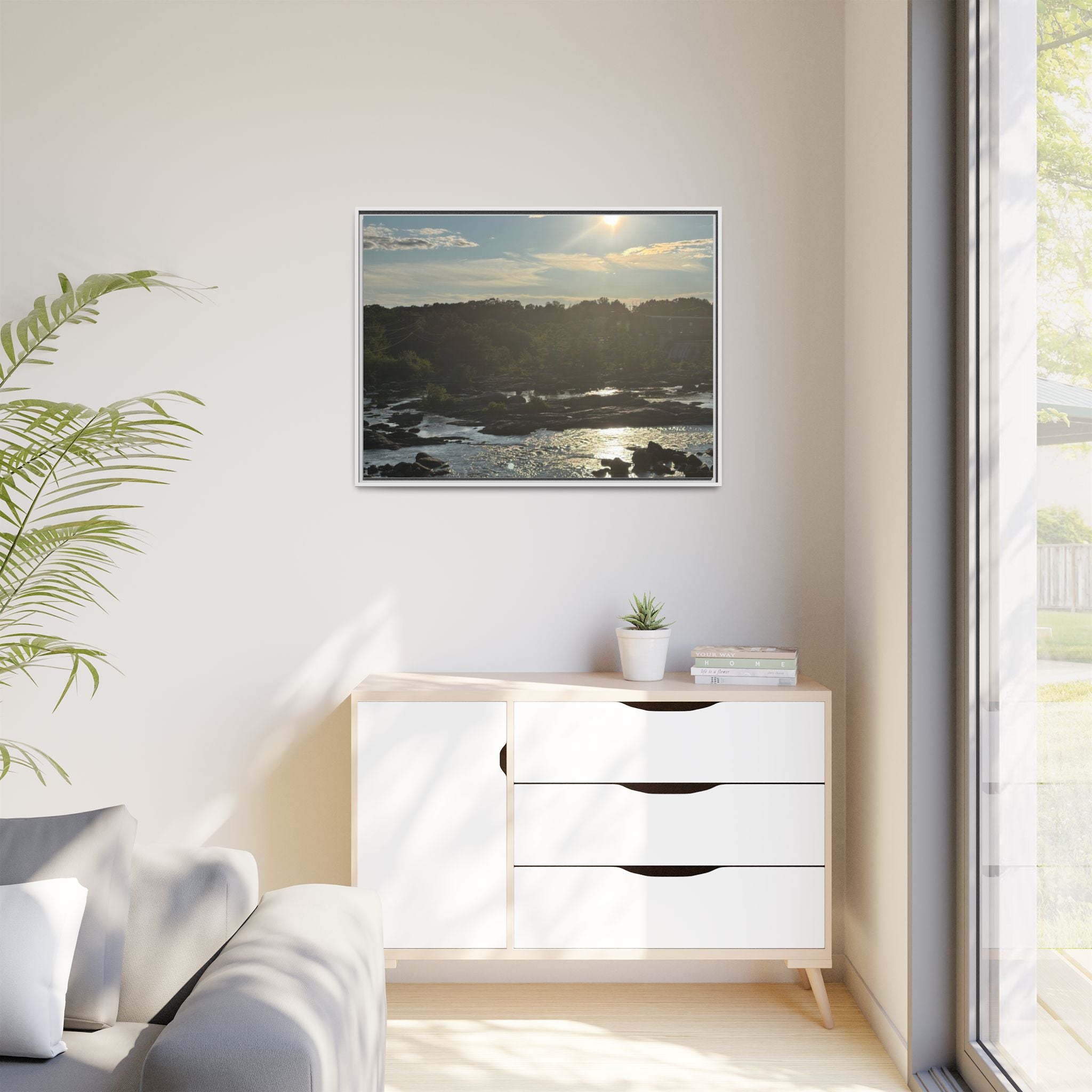 Amoskeag Falls Canvas with Frame