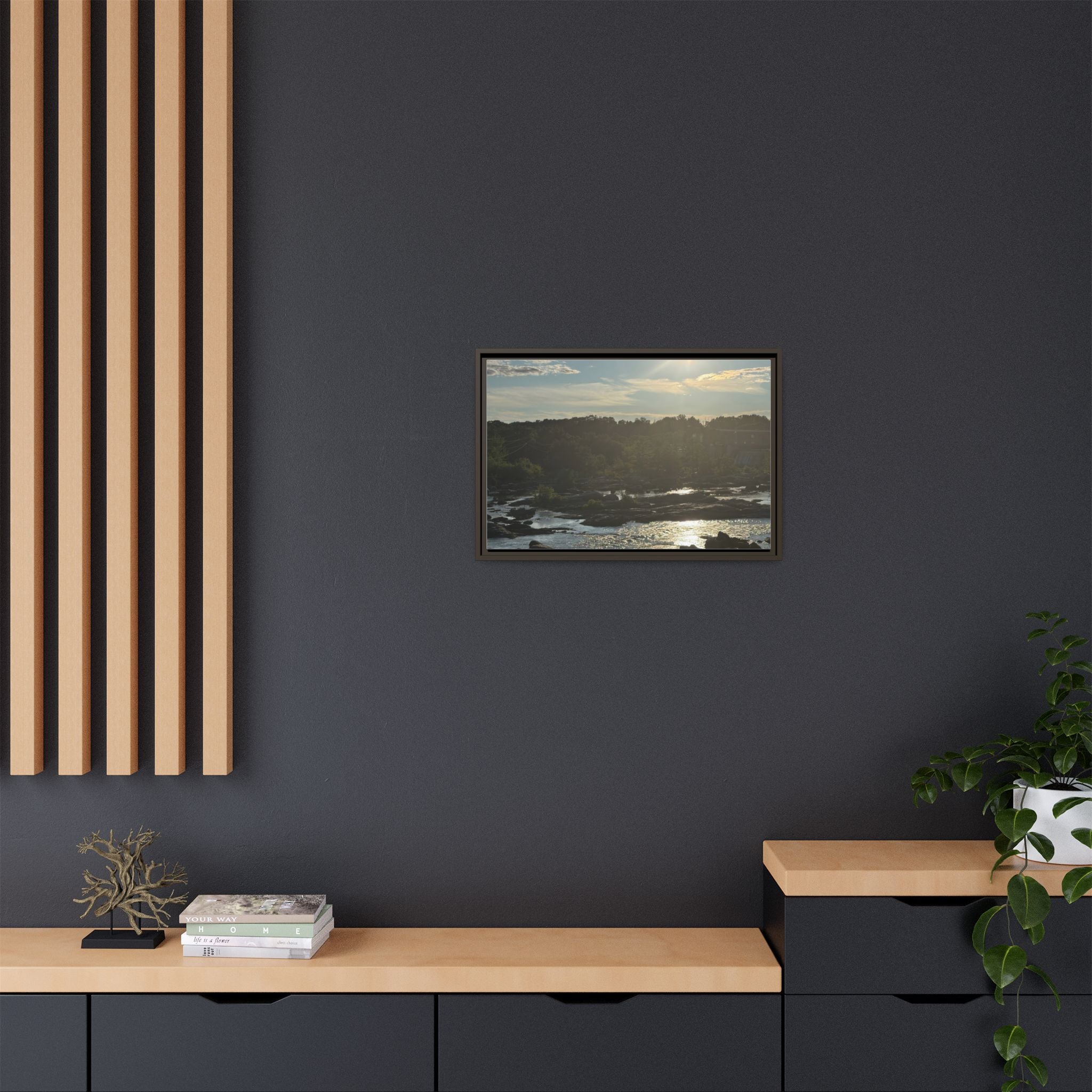 Amoskeag Falls Canvas with Frame
