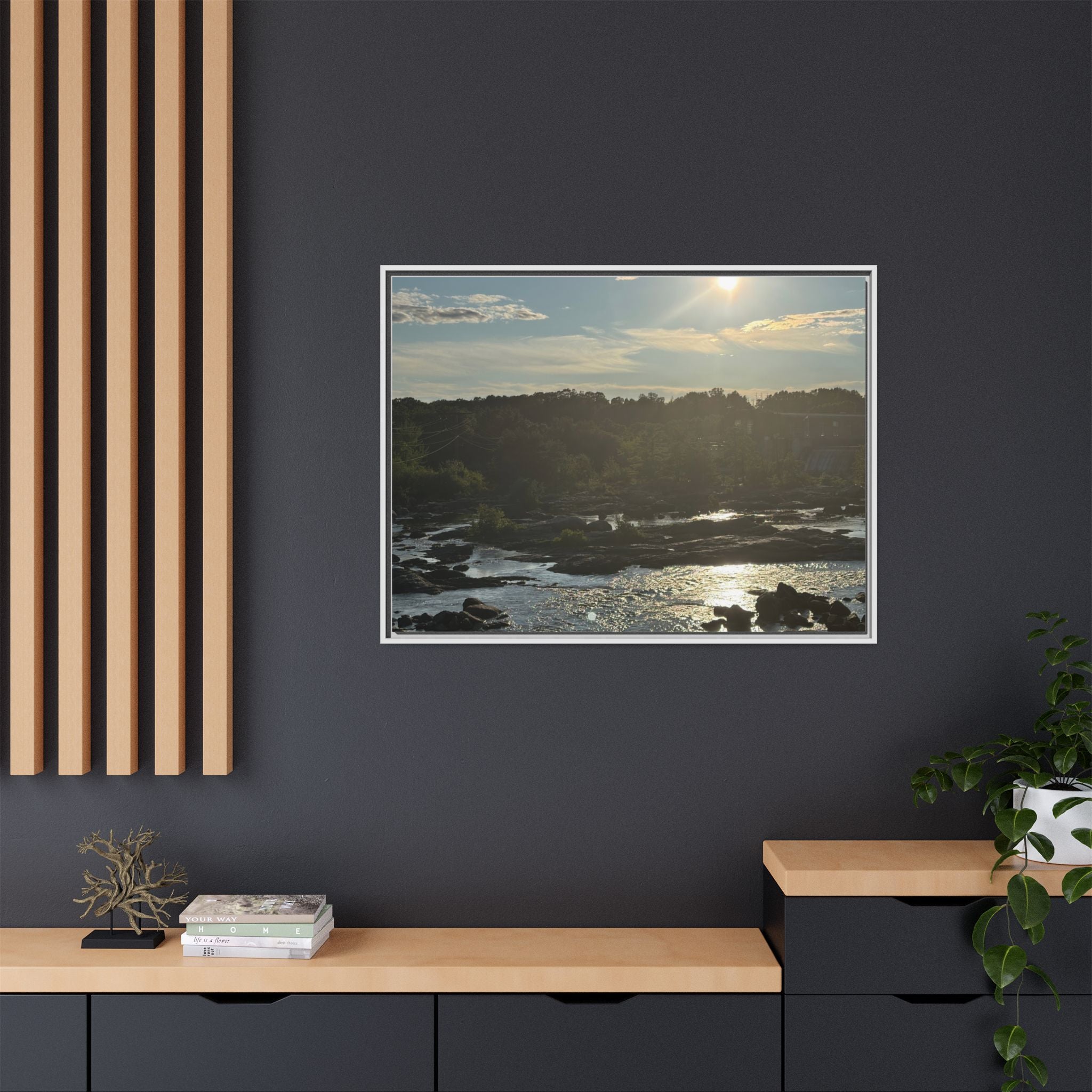 Amoskeag Falls Canvas with Frame