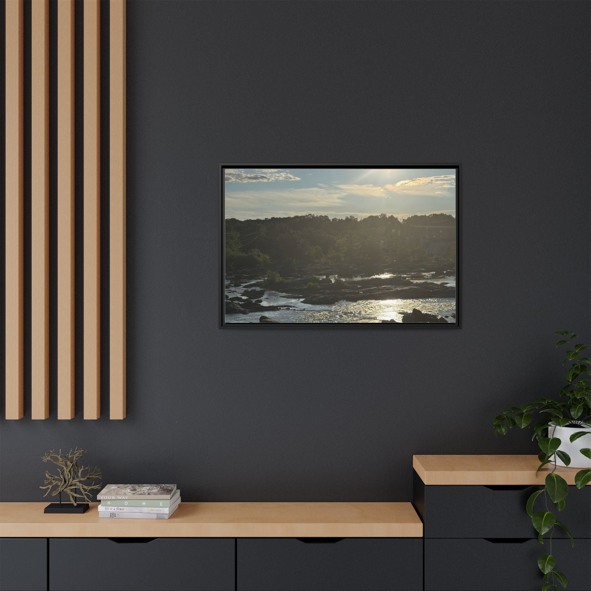 Amoskeag Falls Canvas with Frame
